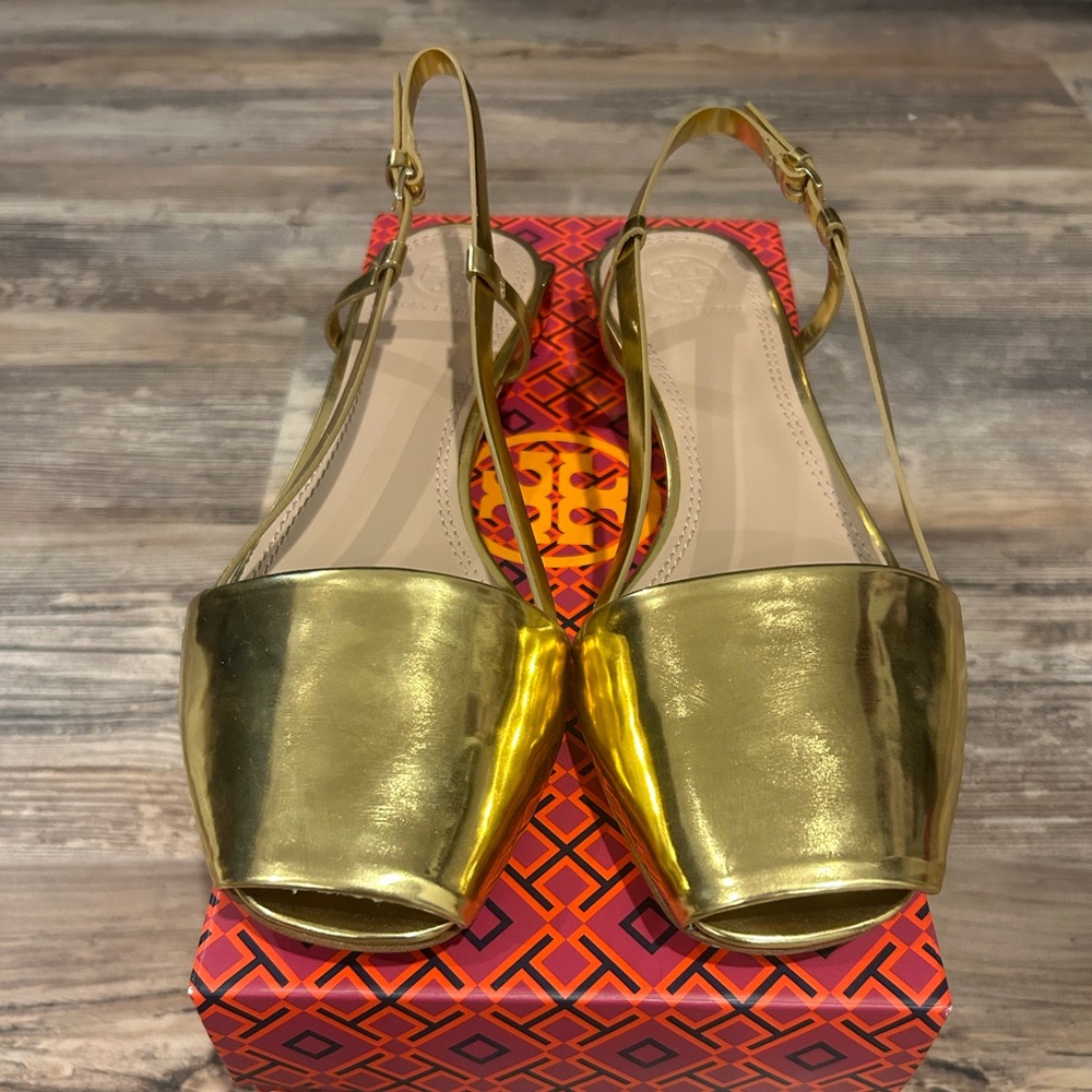 Tory Burch Metallic Gold Sandals